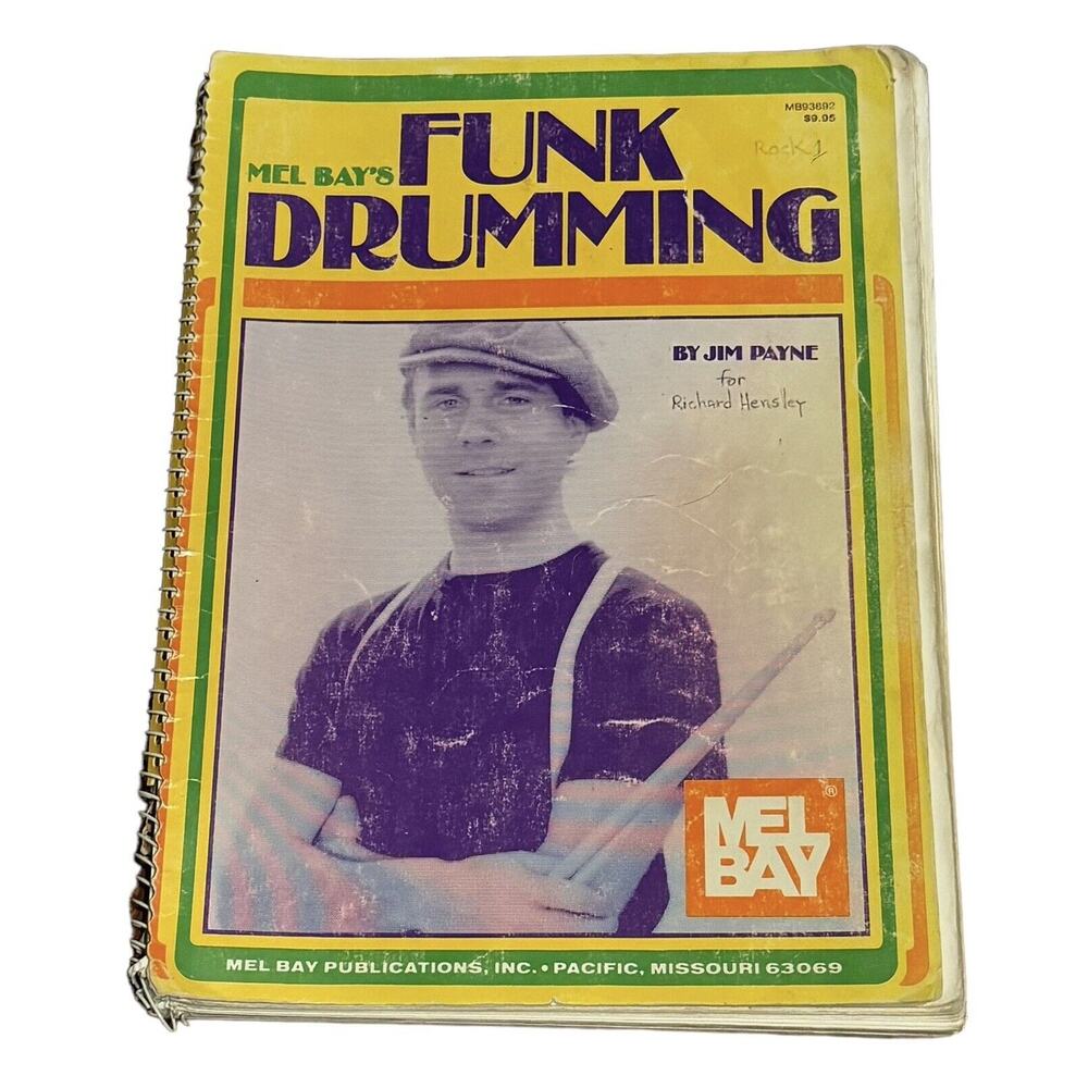 Mel‎ Bays Funk Drumming Jim Payne VTG 1982 Slow Blues Rock Jazz Time Samba READ